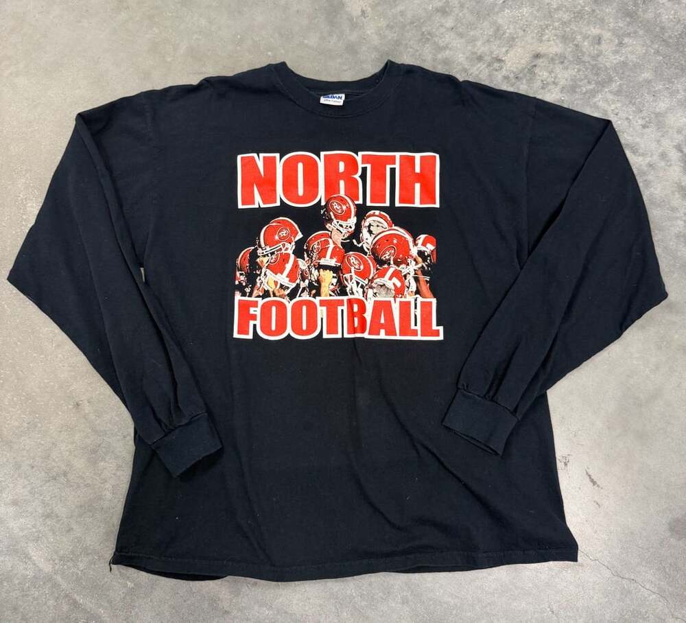 Gildan North Gwinnett Bulldogs Football Size XL Long Sleeve Black T-Shirt